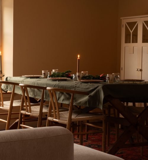 Set table in the kitchen at InnerTrail Sweden